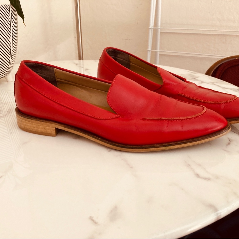 Everlane Red Leather Loafers